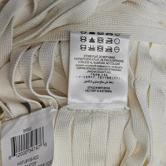 Herve  Leger Womens Bregi Swim Cover Up Dress Size XS/S Alabaster Fringe Draped - Picture 11 of 11